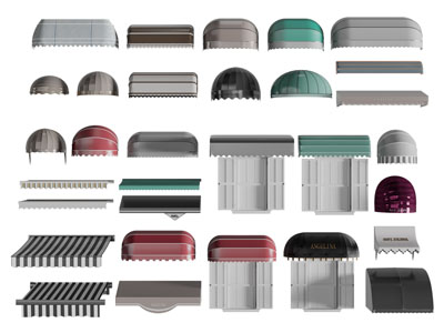 现代遮阳棚、雨棚