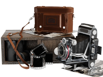 工业风照相机、胶卷