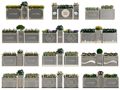 新中式户外花盆盆栽植物