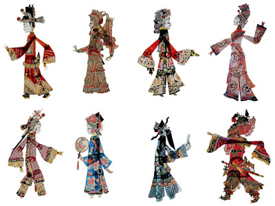 中式民族皮影人物