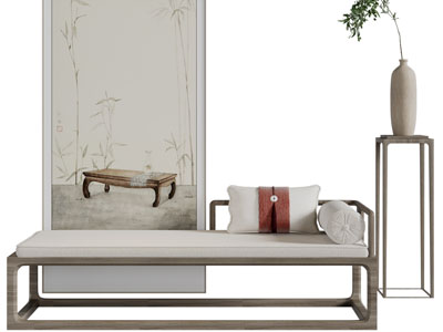 新中式实木美人榻、贵妃椅