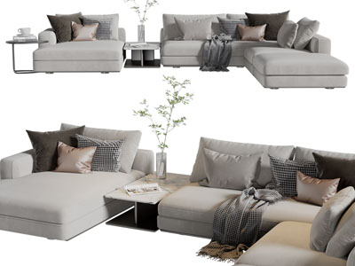 现代多人沙发3d模型 现代多人沙发