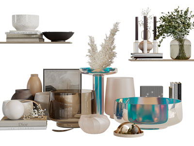 现代陶艺器皿、玻璃花瓶花卉装饰品摆件