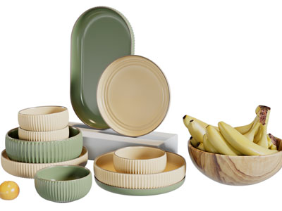 北欧条纹陶瓷碗盘