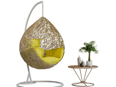 现代吊椅、边几