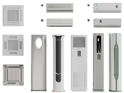 现代立式和壁挂式空调、空调出风口3d模型 现代立式和壁挂式空调、空调出风口