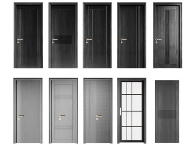 现代黑色平开门