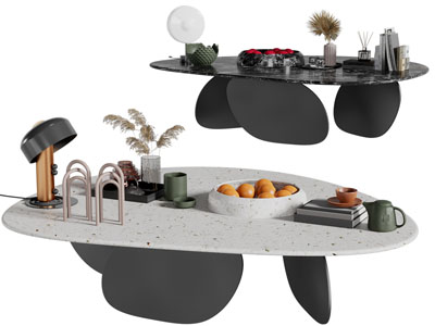 现代水滴造型的茶几3d模型 现代水滴造型的茶几