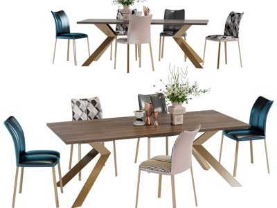 现代餐桌椅组合