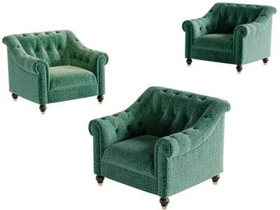 简欧布艺单人沙发