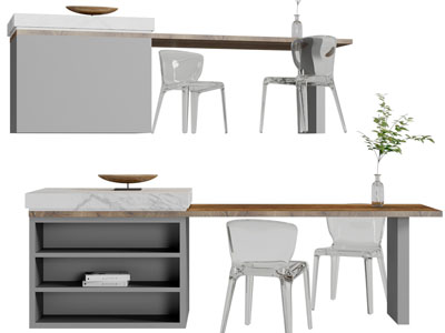 现代吧台餐桌椅组合