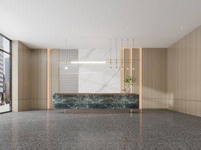 现代大堂前台接待区