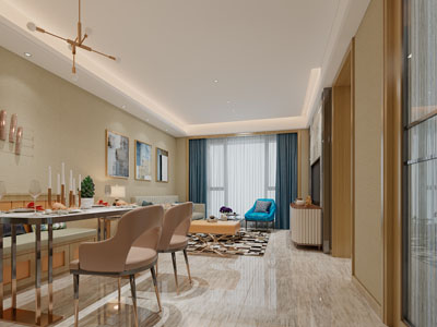 现代轻奢客厅餐厅