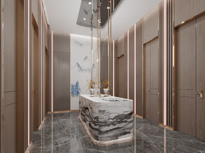 新中式大堂前台接待区