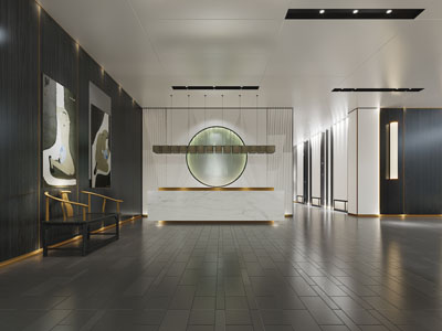 新中式大堂前台接待区