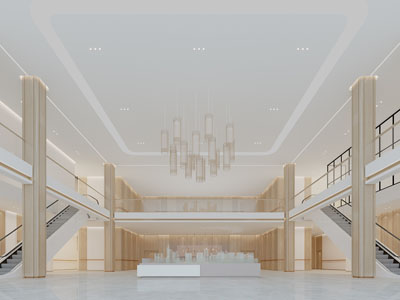 新中式售楼处大堂前台接待区