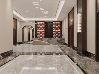 新中式大堂前台接待区