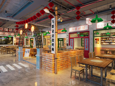 工业loft饭店餐馆就餐区