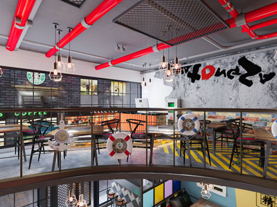 工业风loft饭店餐馆