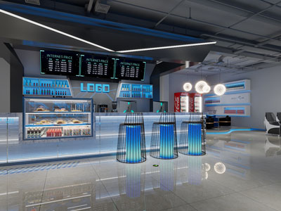 工业loft咖啡厅吧台