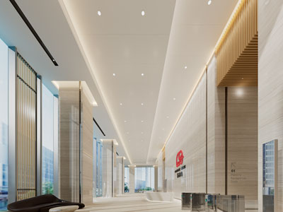 现代酒店写字楼大堂前台接待区