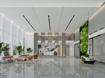 现代大堂前台接待区