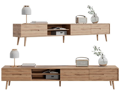 北欧实木电视柜