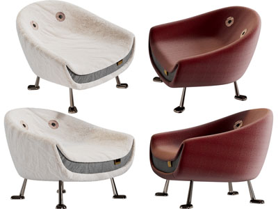 后现代卡通动物单人沙发