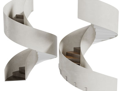 现代旋转楼梯3d模型 现代旋转楼梯