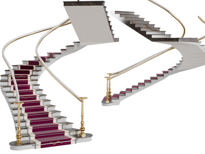 欧式旋转楼梯3d模型 欧式旋转楼梯