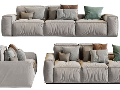 现代布艺多人沙发3d模型 现代布艺多人沙发