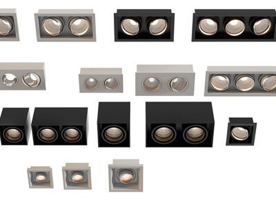 现代双头、三头筒灯射灯