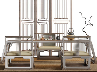 新中式实木茶桌椅组合