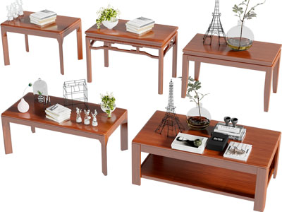 新中式实木茶几3d模型 新中式实木茶几