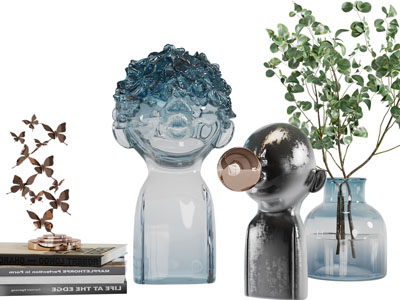 现代玻璃小人桌面装饰品摆件