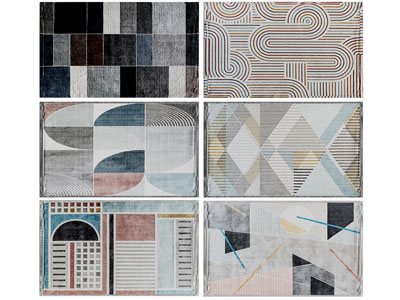 现代长方形地毯3d模型 现代长方形地毯