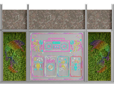 工业loft背景墙3d模型 工业loft背景墙