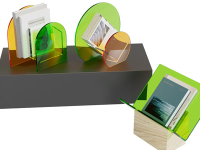 现代彩色书架、杂志架