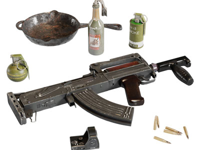 现代机关枪、子弹、手雷武器3d模型 现代机关枪、子弹、手雷武器