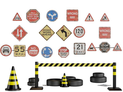 工业风loft交通指示牌