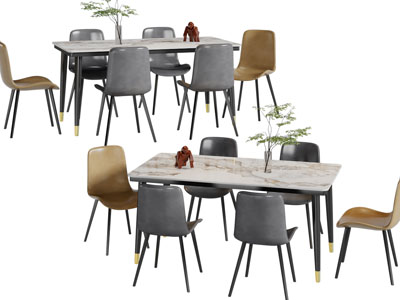 现代餐桌椅组合