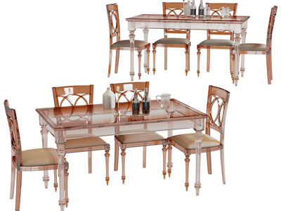 简欧透明餐桌椅组合