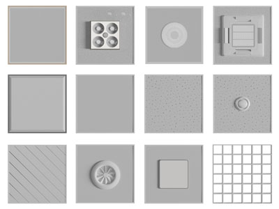 现代空调出风口、浴霸3d模型 现代空调出风口、浴霸