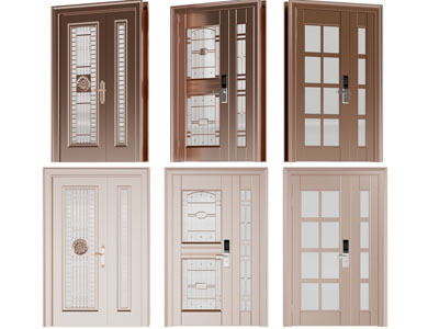 简欧铜制入户子母平开门