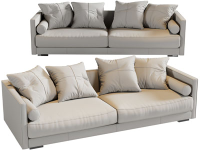 现代布艺双人沙发3d模型 现代布艺双人沙发