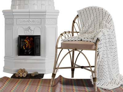 北欧壁炉火炉、休闲椅子