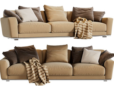 现代布艺多人沙发3d模型 现代布艺多人沙发