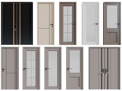 现代单扇、双扇平开门