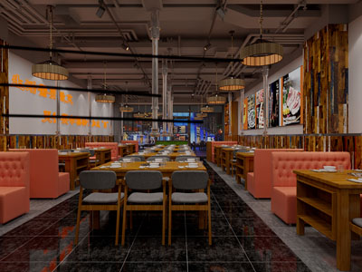 工业loft饭店餐馆就餐区