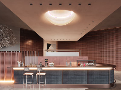 后现代咖啡厅吧台